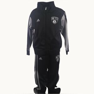 Adidas Brooklyn Nets Toddler Full Zip Black Track Set Size M 5/6T